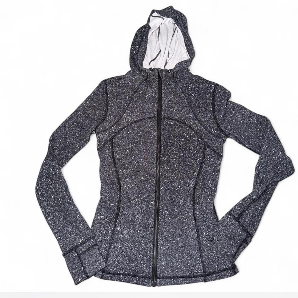 lululemon athletica Speckled Dark Gray Hooded Zip Jacket